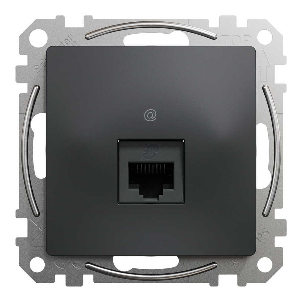 Розетка Schneider Sedna Design черная компьютерная RJ45 Cat. 6 UTP ( SDD114461 )
